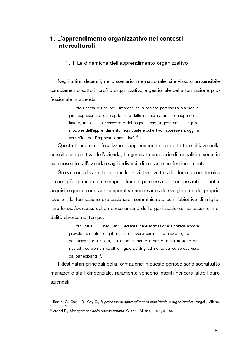 Anteprima della tesi: L’apprendimento organizzativo nei contesti interculturali. La funzione mediatrice della Programmazione Neuro Linguistica, Pagina 4