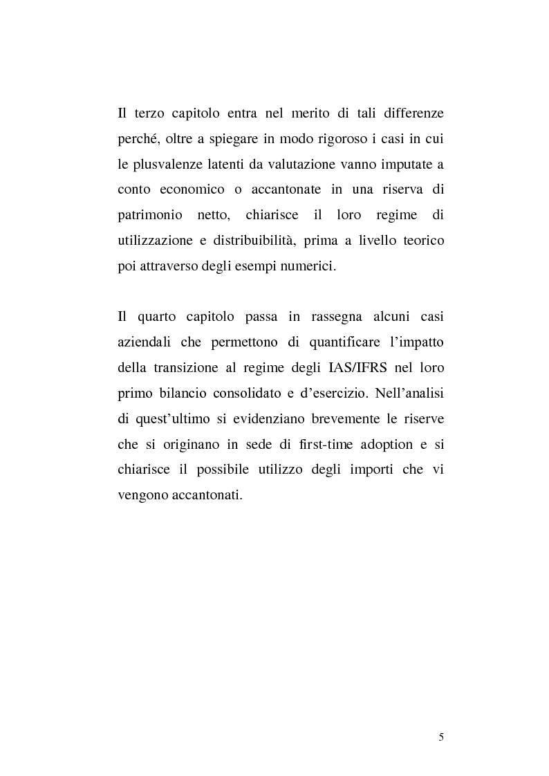 Anteprima della tesi: First-time adoption of the IAS/IFRS accounting standard e regime di disponibilità delle riserve di patrimonio netto, Pagina 3