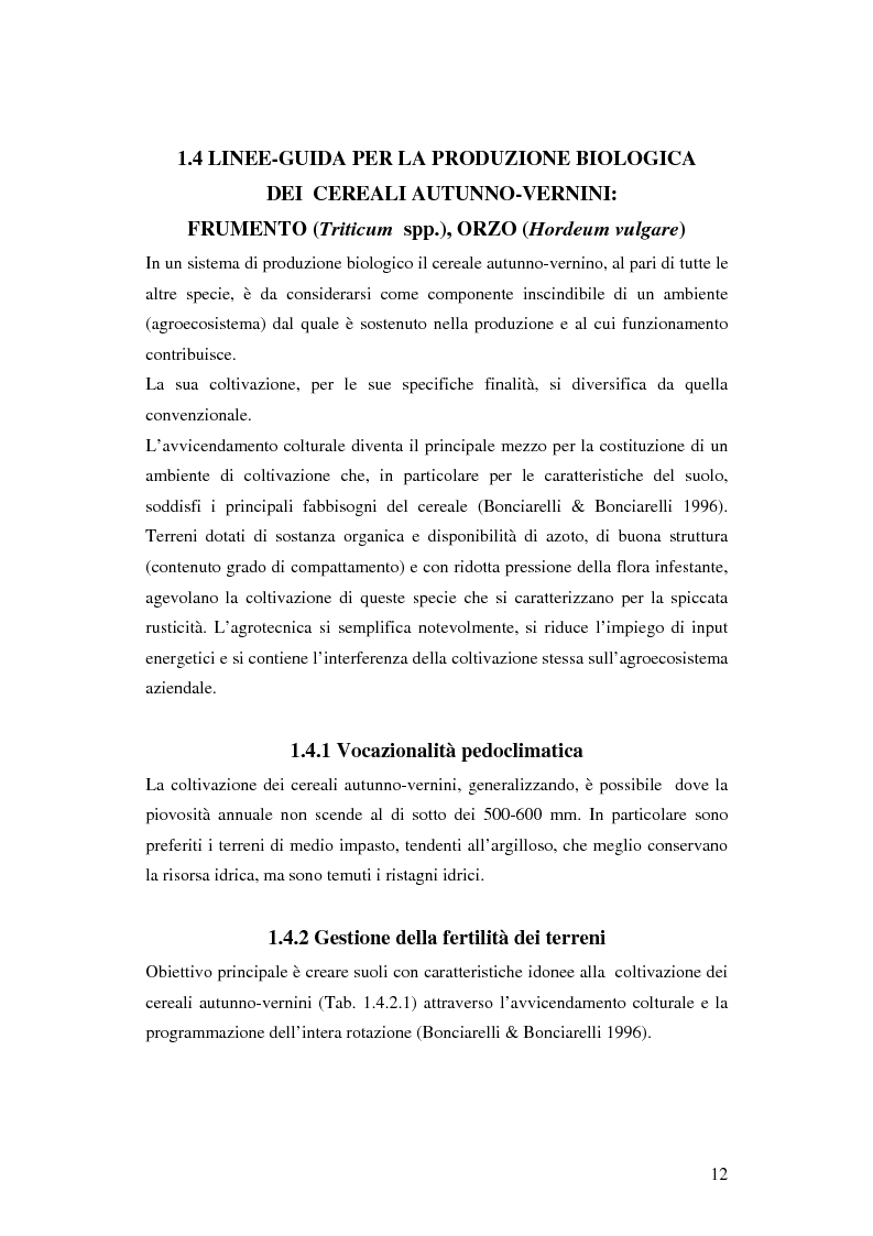 Anteprima della tesi: Prima ipotesi di controllo della qualità ambientale in aziende agribiologiche, Pagina 14