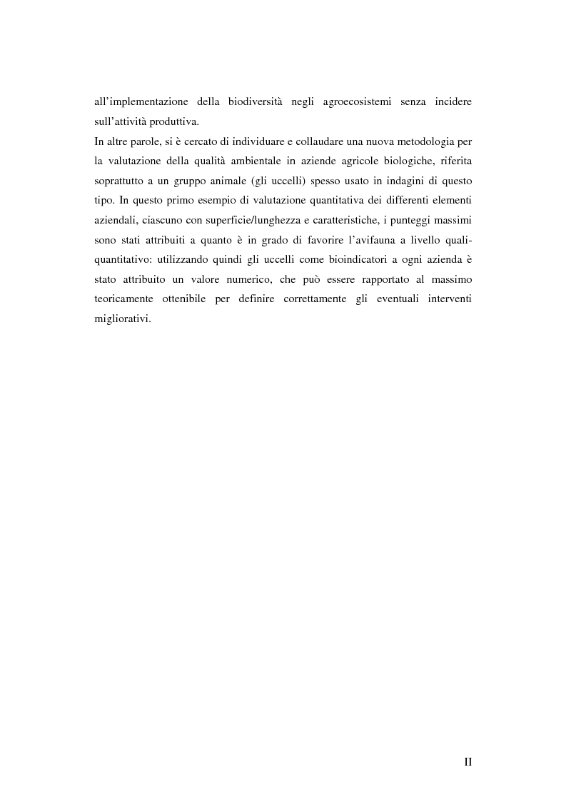 Anteprima della tesi: Prima ipotesi di controllo della qualità ambientale in aziende agribiologiche, Pagina 2