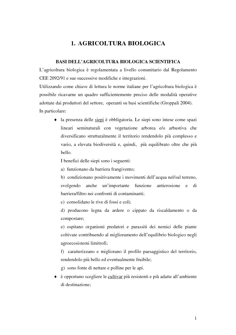 Anteprima della tesi: Prima ipotesi di controllo della qualità ambientale in aziende agribiologiche, Pagina 3