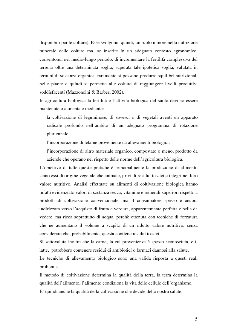 Anteprima della tesi: Prima ipotesi di controllo della qualità ambientale in aziende agribiologiche, Pagina 7