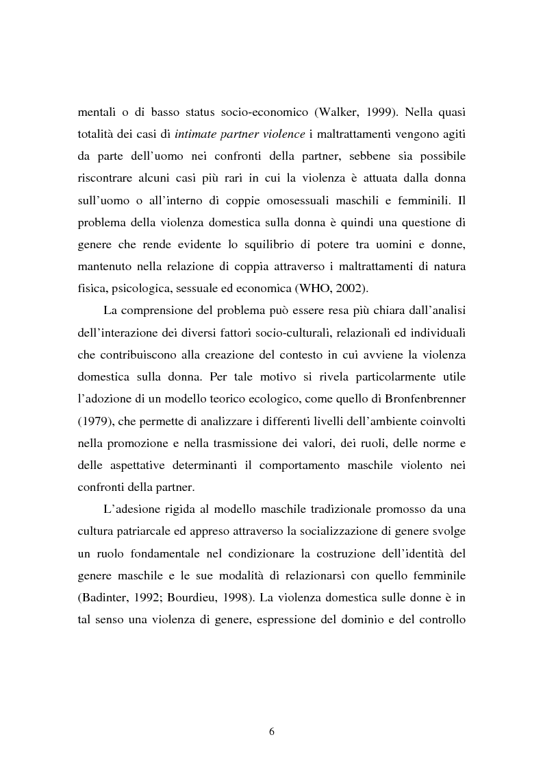 Anteprima della tesi: Il partner violento. Approcci teorici alla violenza domestica sulla donna e programmi d'intervento per i maltrattatori, Pagina 2