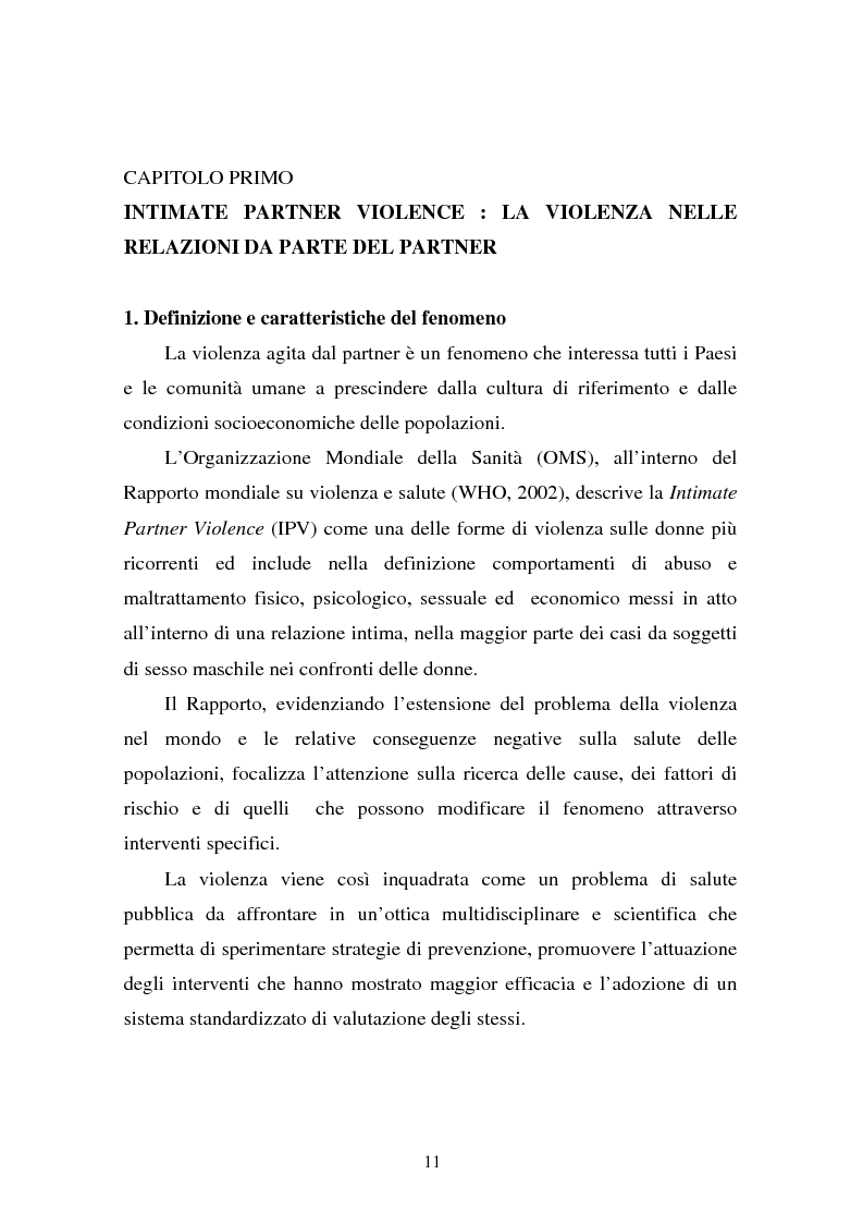 Anteprima della tesi: Il partner violento. Approcci teorici alla violenza domestica sulla donna e programmi d'intervento per i maltrattatori, Pagina 7