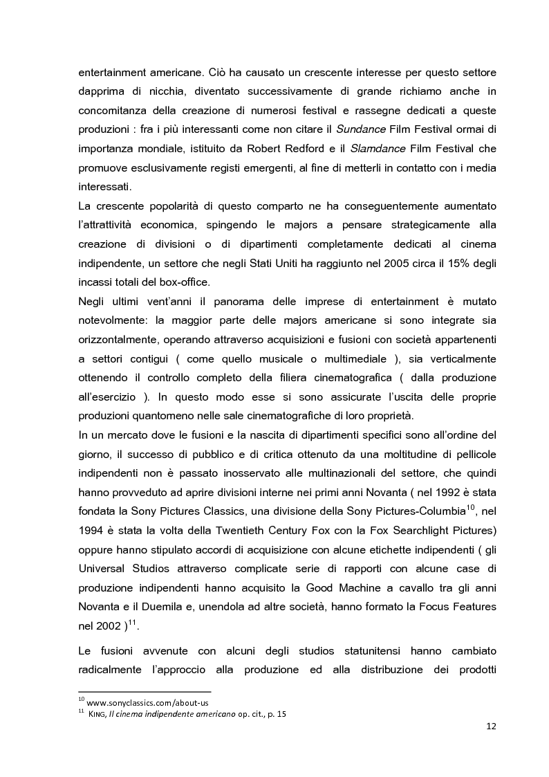 Anteprima della tesi: Le strategie di marketing nella promozione del cinema indipendente americano in Italia. I casi di The Blair Witch Project, Little Miss Sunshine e Paranoid Park, Pagina 7