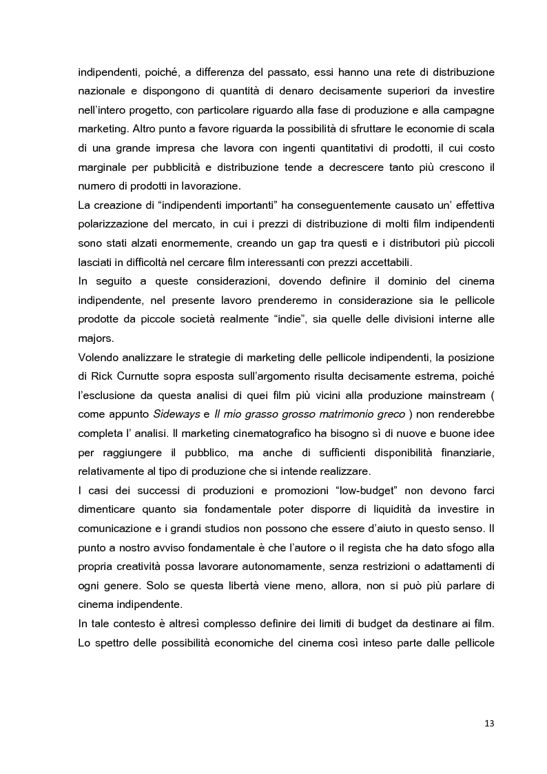 Anteprima della tesi: Le strategie di marketing nella promozione del cinema indipendente americano in Italia. I casi di The Blair Witch Project, Little Miss Sunshine e Paranoid Park, Pagina 8