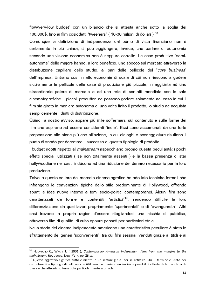 Anteprima della tesi: Le strategie di marketing nella promozione del cinema indipendente americano in Italia. I casi di The Blair Witch Project, Little Miss Sunshine e Paranoid Park, Pagina 9