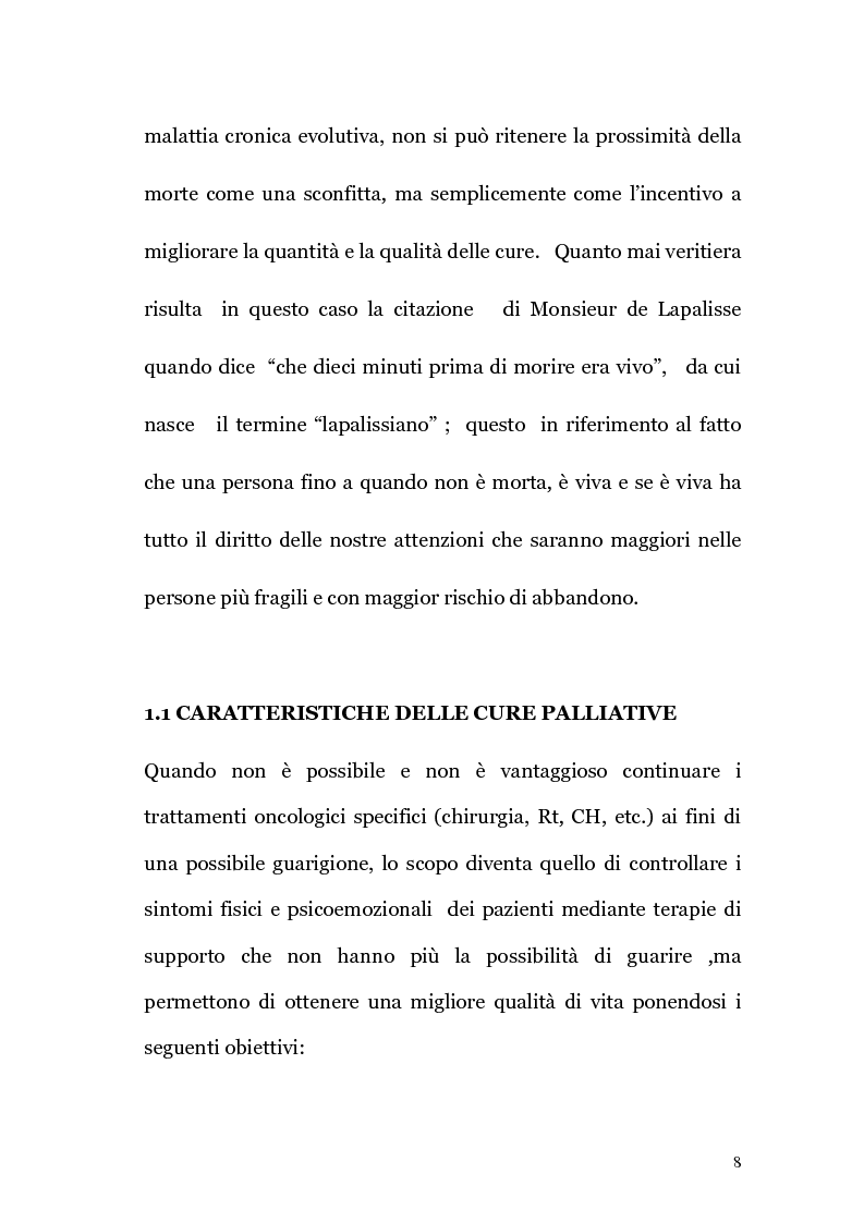 Anteprima della tesi: Ruolo infermieristico nelle cure palliative in oncologia, Pagina 7
