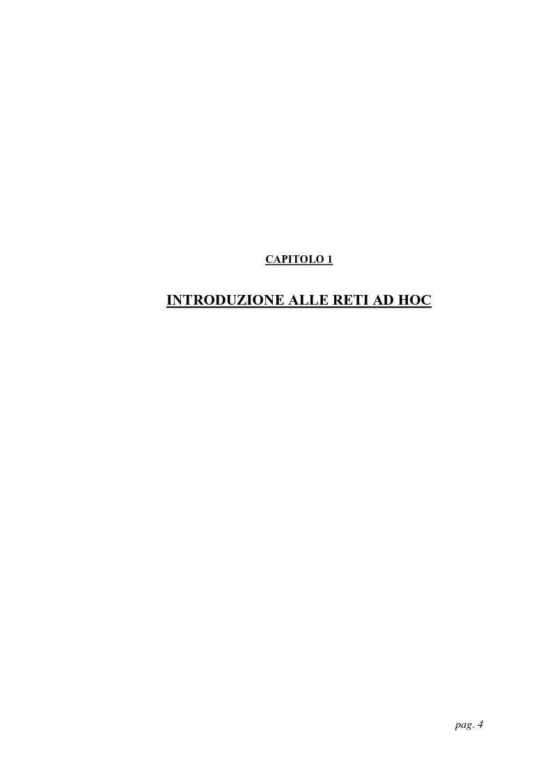 Anteprima della tesi: Tecniche di localizzazione per reti ''ad hoc'', Pagina 1