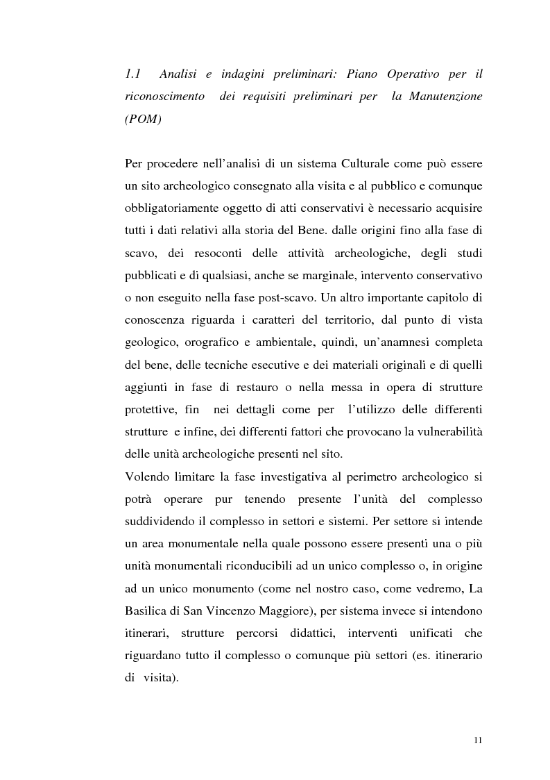 Anteprima della tesi: La manutenzione programmata sul sito archeologico di San Vincenzo al Volturno: Analisi e indagini preliminari sulla cappella di Santa Restituta, Pagina 10