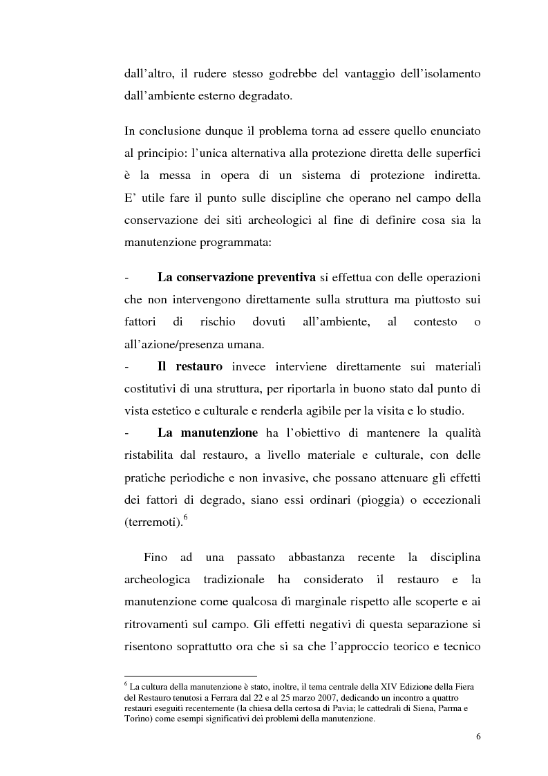 Anteprima della tesi: La manutenzione programmata sul sito archeologico di San Vincenzo al Volturno: Analisi e indagini preliminari sulla cappella di Santa Restituta, Pagina 5