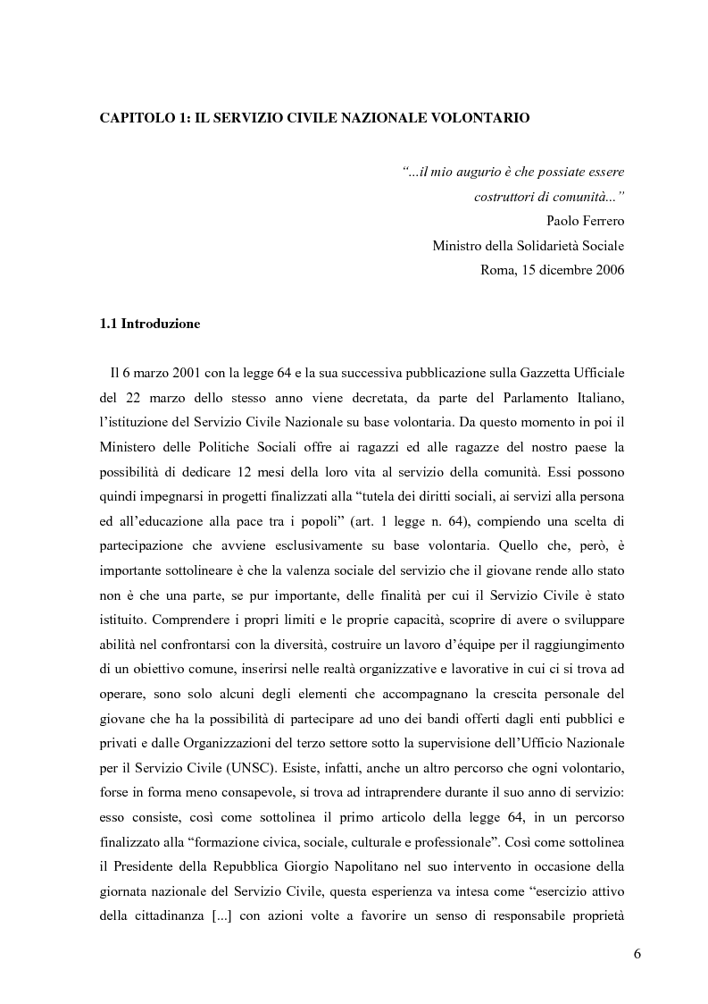 Anteprima della tesi: Partecipazione e cittadinanza attiva. Il punto di vista dei volontari di Servizio Civile Nazionale. Una ricerca empirica., Pagina 3