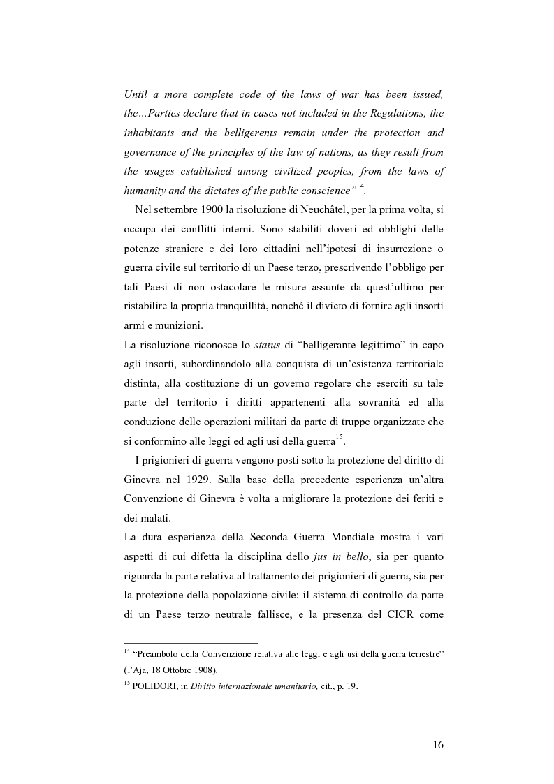 Anteprima della tesi: L'applicazione del diritto internazionale umanitario alle organizzazioni terroristiche, Pagina 11