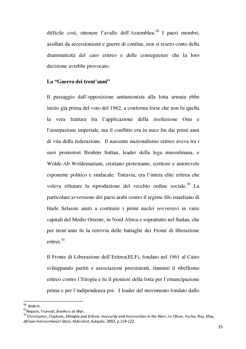 Anteprima della tesi: L'internazionalizzazione di un conflitto regionale: Eritrea-Etiopia, Pagina 11