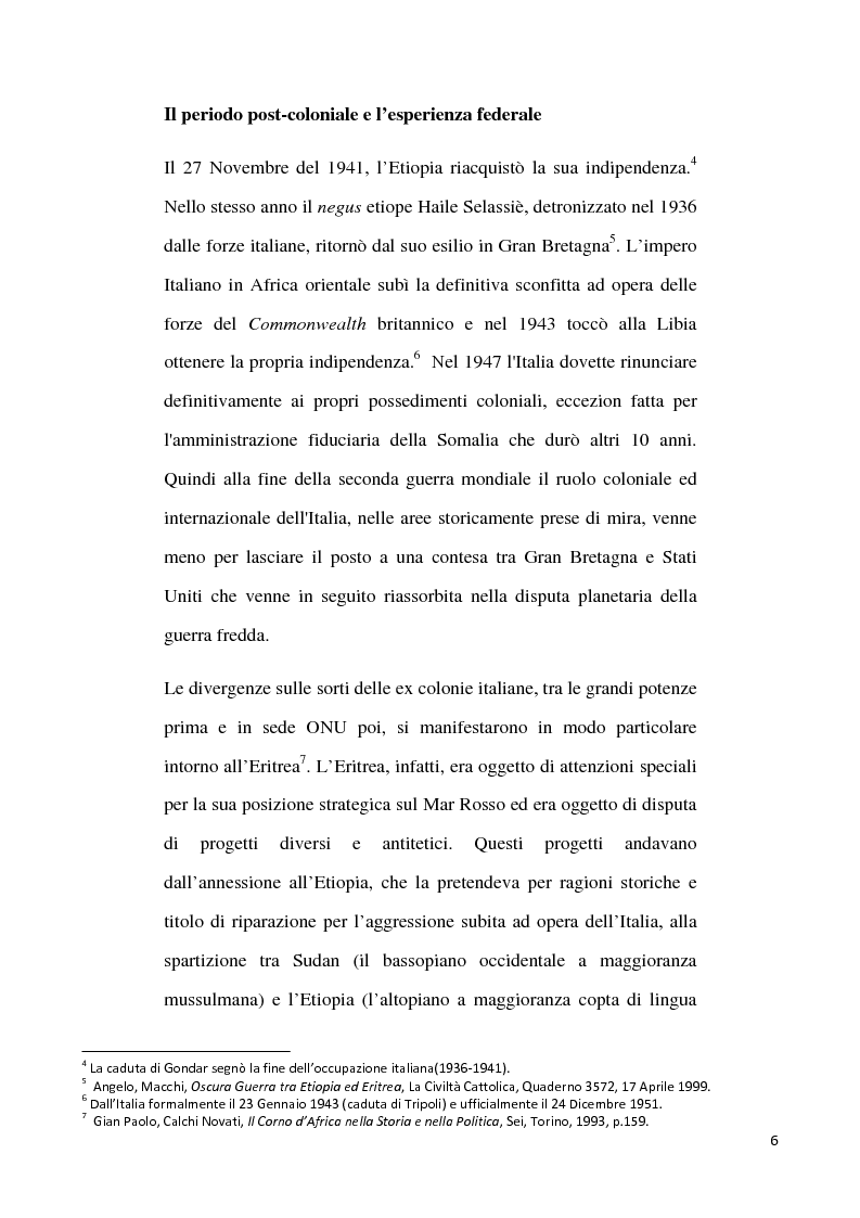 Anteprima della tesi: L'internazionalizzazione di un conflitto regionale: Eritrea-Etiopia, Pagina 2