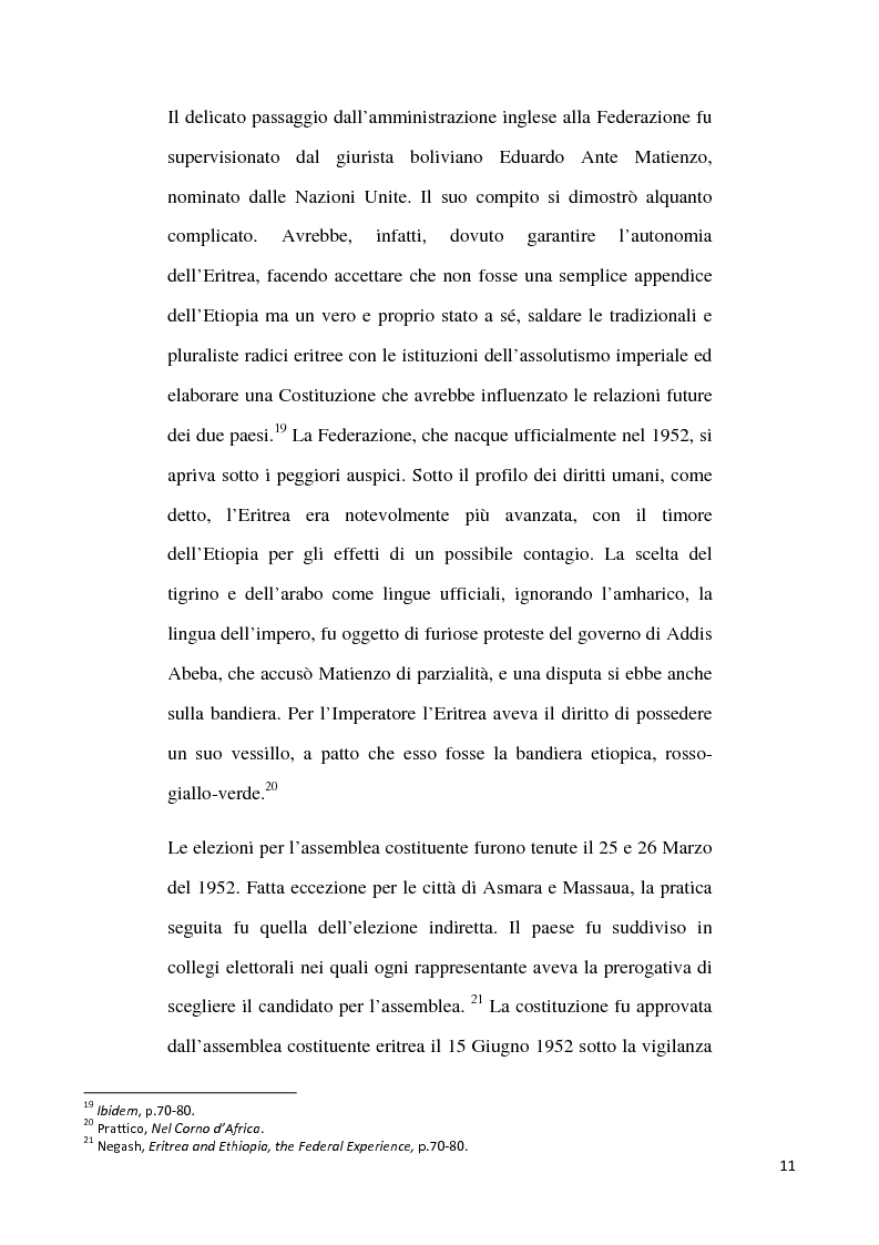 Anteprima della tesi: L'internazionalizzazione di un conflitto regionale: Eritrea-Etiopia, Pagina 7