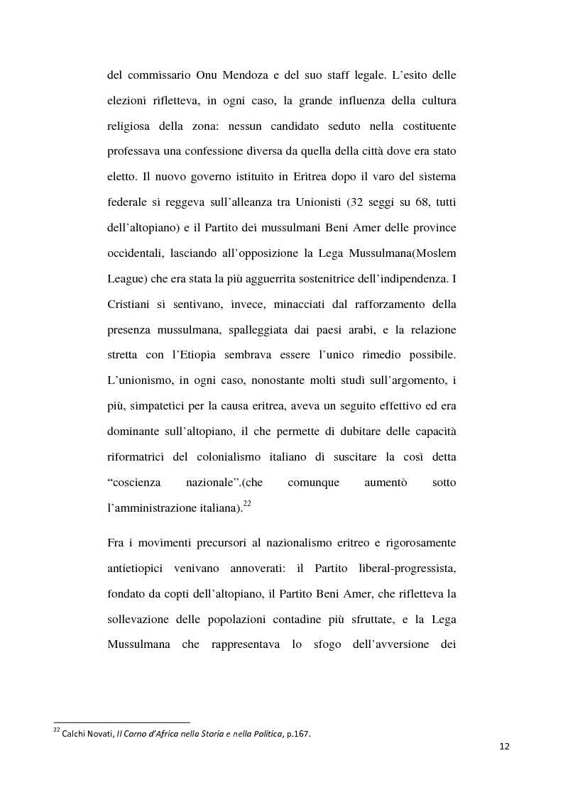 Anteprima della tesi: L'internazionalizzazione di un conflitto regionale: Eritrea-Etiopia, Pagina 8
