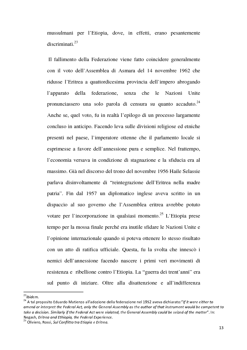 Anteprima della tesi: L'internazionalizzazione di un conflitto regionale: Eritrea-Etiopia, Pagina 9