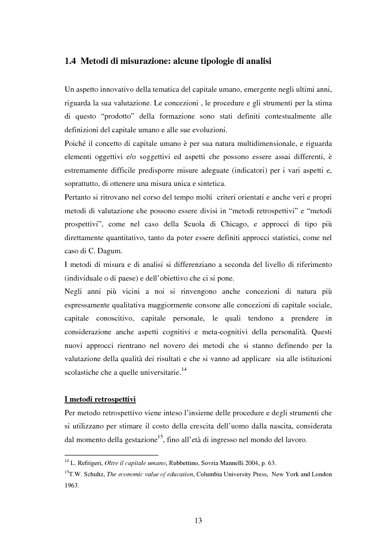 Anteprima della tesi: L'investimento nel capitale umano e il ruolo dell'istruzione: aspetti micro e macro, Pagina 11