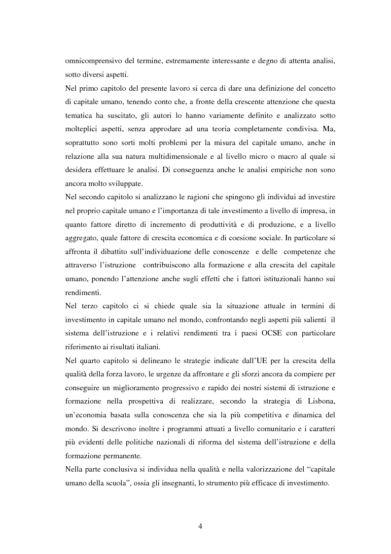 Anteprima della tesi: L'investimento nel capitale umano e il ruolo dell'istruzione: aspetti micro e macro, Pagina 2