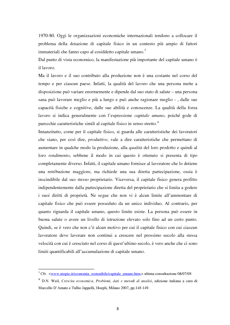 Anteprima della tesi: L'investimento nel capitale umano e il ruolo dell'istruzione: aspetti micro e macro, Pagina 6