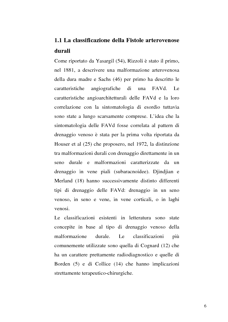Anteprima della tesi: Le fistole arterovenose durali senza drenaggio in un seno venoso durale: esperienza di un singolo centro e valutazione dei trattamenti chirurgico ed endovascolare, Pagina 6