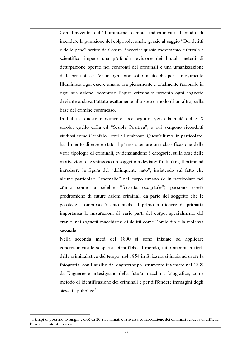 Anteprima della tesi: Le indagini tese al riconoscimento di autore di reato tramite immagini, Pagina 6