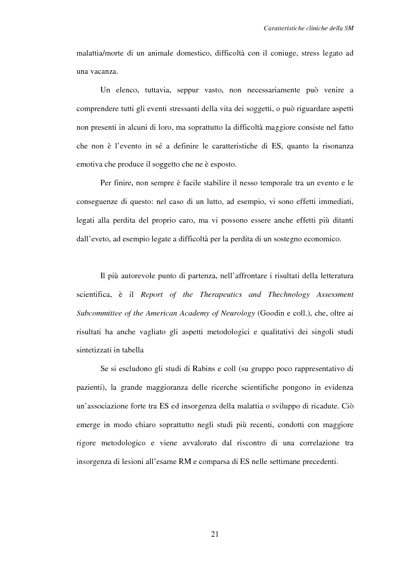 Anteprima della tesi: Aspetti psicosociali nei pazienti affetti da sclerosi multipla - Ruolo dei caregivers e dei supporti esterni. Trattamenti integrati per migliorare la qualità della vita, Pagina 12