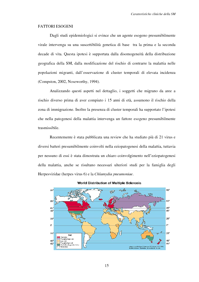 Anteprima della tesi: Aspetti psicosociali nei pazienti affetti da sclerosi multipla - Ruolo dei caregivers e dei supporti esterni. Trattamenti integrati per migliorare la qualità della vita, Pagina 6