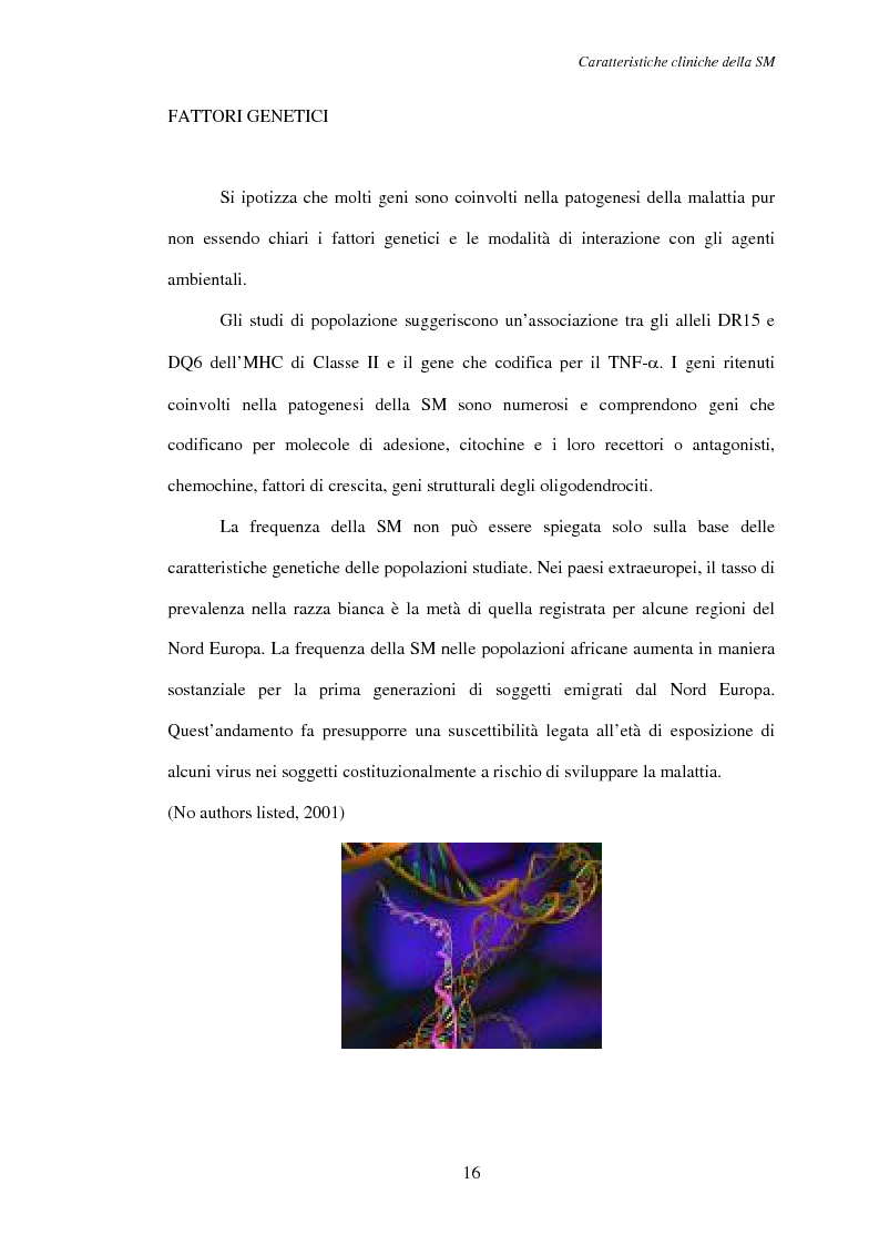 Anteprima della tesi: Aspetti psicosociali nei pazienti affetti da sclerosi multipla - Ruolo dei caregivers e dei supporti esterni. Trattamenti integrati per migliorare la qualità della vita, Pagina 7