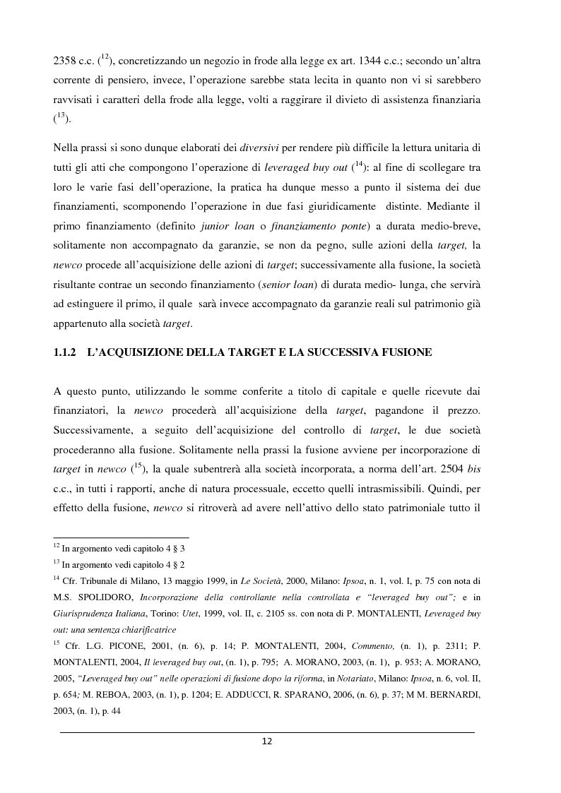 Anteprima della tesi: Il merger leveraged buy out - L'art. 2501 bis nella riforma del diritto societario, Pagina 4
