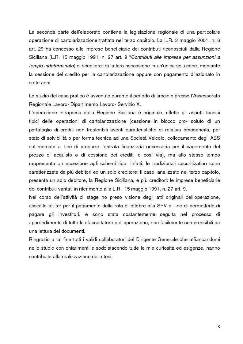 Anteprima della tesi: Aspetti finanziari e reali della cartolarizzazione dei crediti delle imprese siciliane, Pagina 3