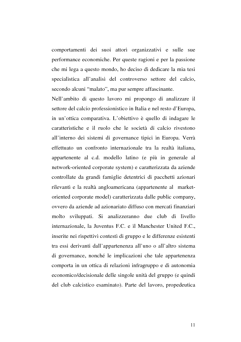 Anteprima della tesi: Le società di calcio nel contesto di gruppo aziendale: un confronto internazionale, Pagina 4