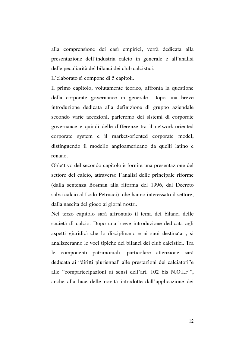 Anteprima della tesi: Le società di calcio nel contesto di gruppo aziendale: un confronto internazionale, Pagina 5