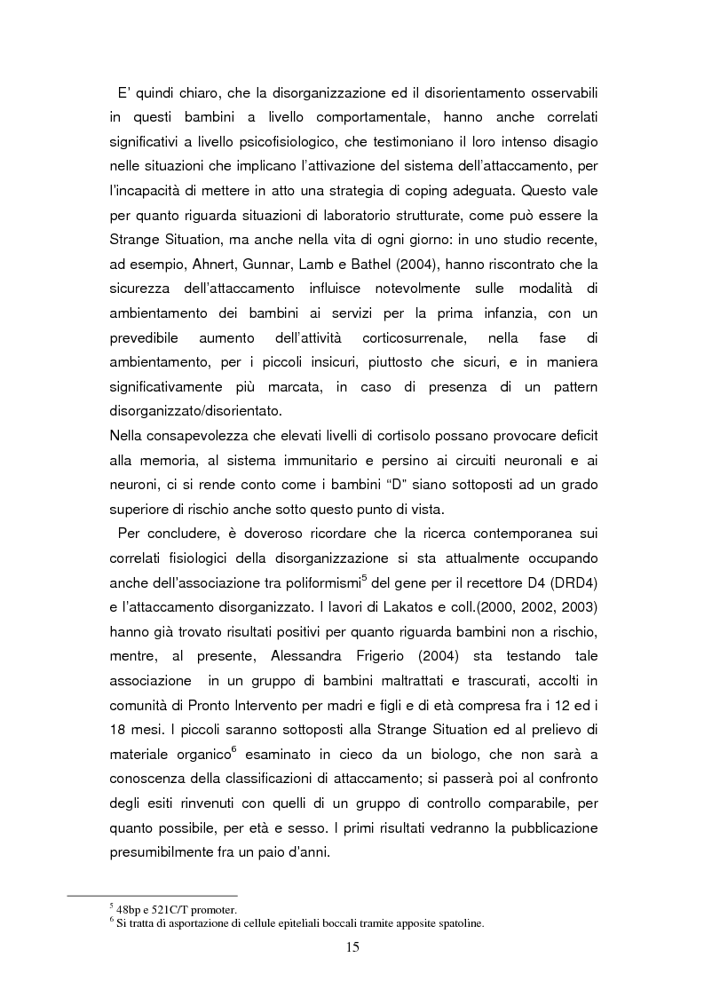Anteprima della tesi: Disorganizzazione dell'attaccamento ed esiti psicopatologici lungo il ciclo di vita, Pagina 11