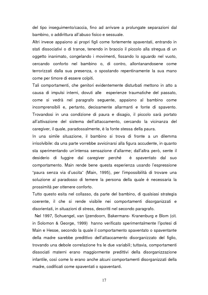 Anteprima della tesi: Disorganizzazione dell'attaccamento ed esiti psicopatologici lungo il ciclo di vita, Pagina 13