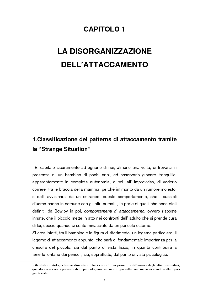 Anteprima della tesi: Disorganizzazione dell'attaccamento ed esiti psicopatologici lungo il ciclo di vita, Pagina 3