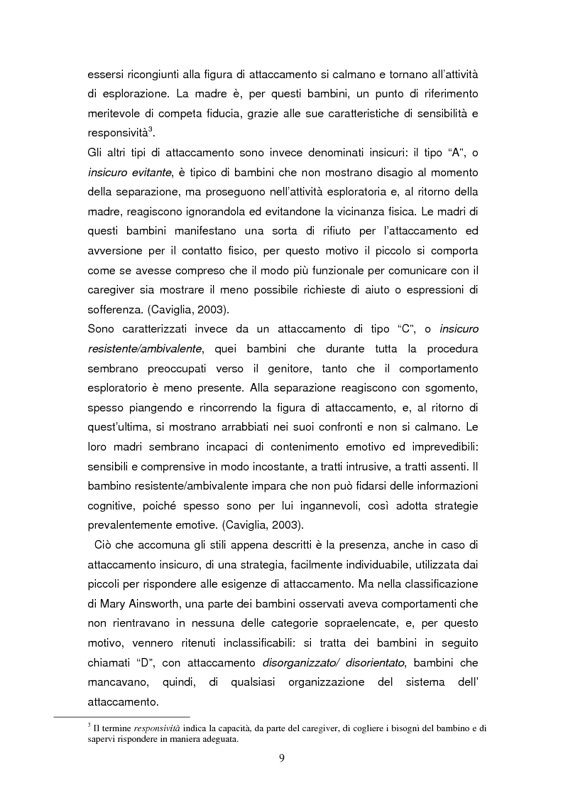 Anteprima della tesi: Disorganizzazione dell'attaccamento ed esiti psicopatologici lungo il ciclo di vita, Pagina 5