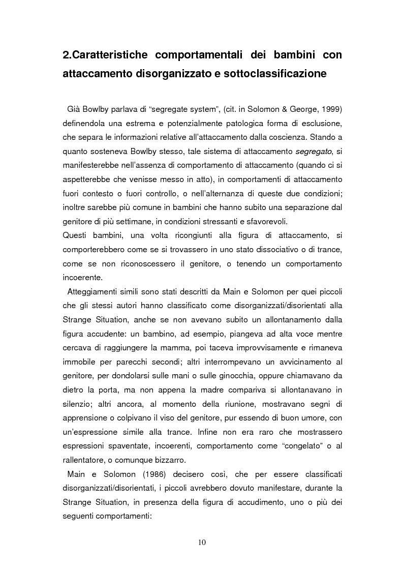 Anteprima della tesi: Disorganizzazione dell'attaccamento ed esiti psicopatologici lungo il ciclo di vita, Pagina 6