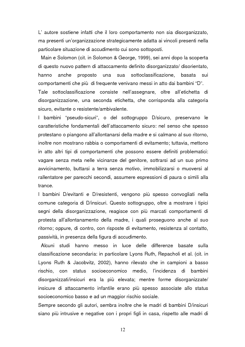 Anteprima della tesi: Disorganizzazione dell'attaccamento ed esiti psicopatologici lungo il ciclo di vita, Pagina 8