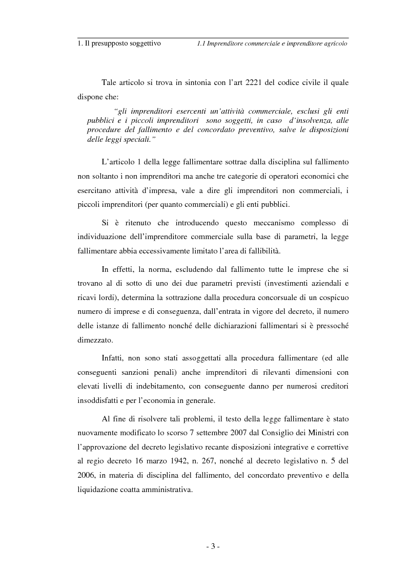 Anteprima della tesi: L’imprenditore soggetto a fallimento alla luce del decreto correttivo del settembre 2007, Pagina 3