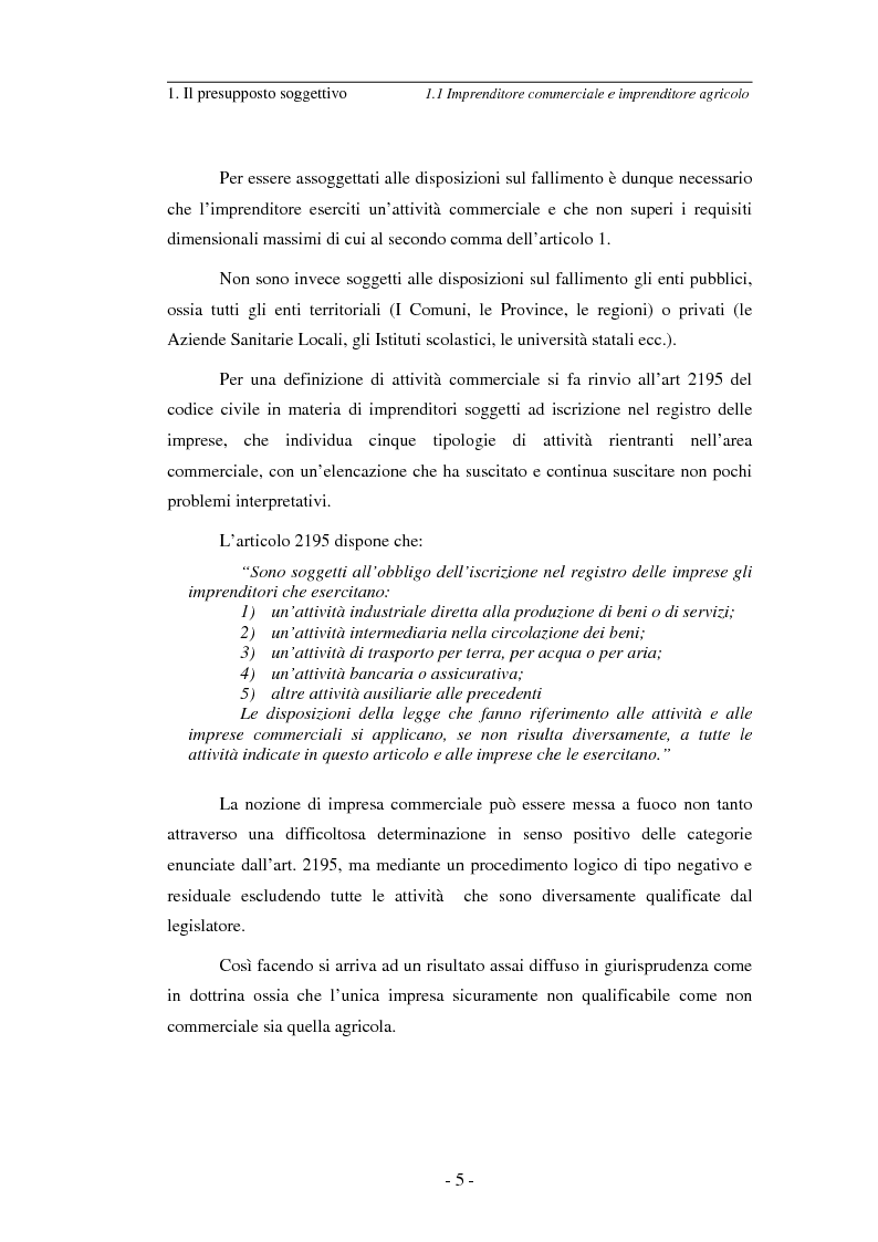 Anteprima della tesi: L’imprenditore soggetto a fallimento alla luce del decreto correttivo del settembre 2007, Pagina 5