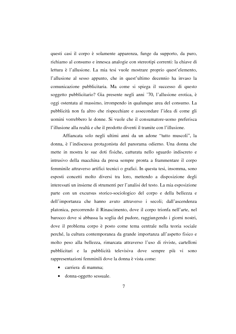 Anteprima della tesi: Sex & Spot. Allusioni erotiche nella pubblicità, Pagina 2