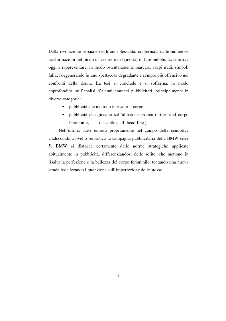 Anteprima della tesi: Sex & Spot. Allusioni erotiche nella pubblicità, Pagina 3