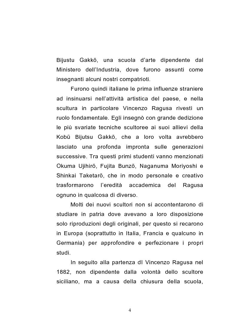 Anteprima della tesi: Gli sviluppi della scultura giapponese dell'era Meiji, Pagina 4