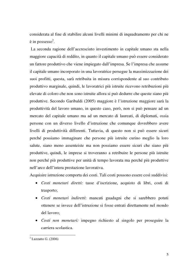 Anteprima della tesi: Le transizioni scuola-lavoro dei giovani. Teoria ed evidenza empirica, Pagina 5