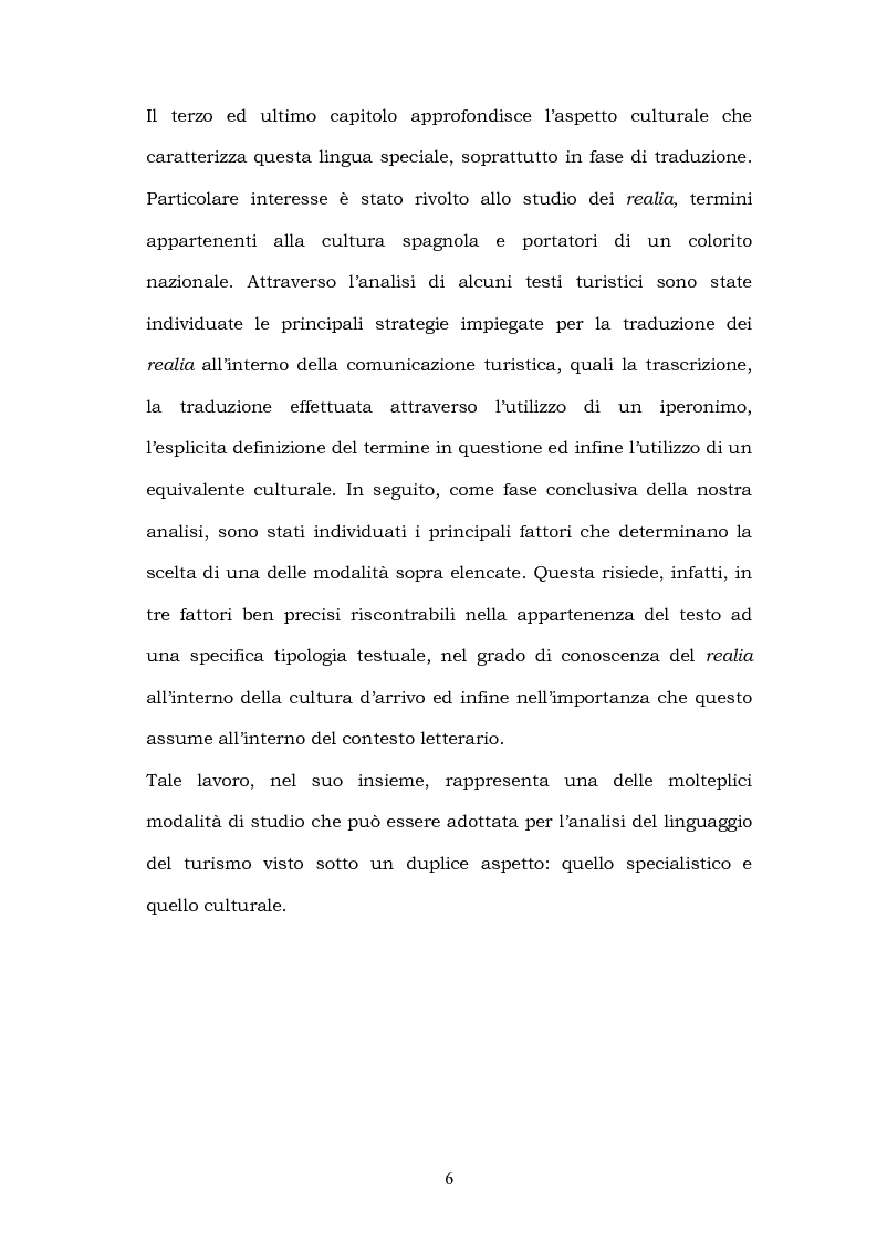 Anteprima della tesi: Il linguaggio del turismo: la traduzione dei realia tra linguaggio specialistico e lingua di cultura, Pagina 3