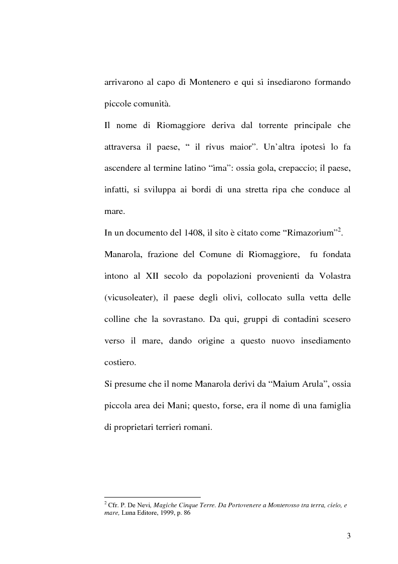 Anteprima della tesi: Storia delle Cinque terre: dai borghi riveraschi al Parco nazionale Cinque terre, Pagina 3