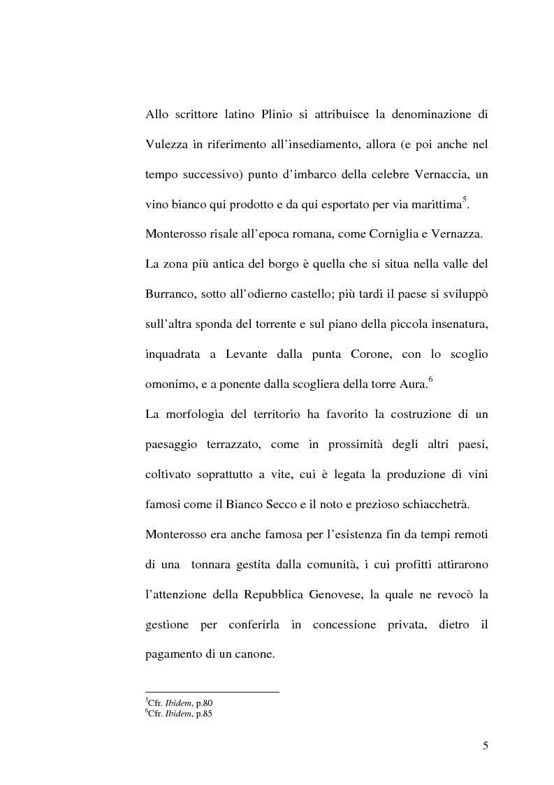 Anteprima della tesi: Storia delle Cinque terre: dai borghi riveraschi al Parco nazionale Cinque terre, Pagina 5