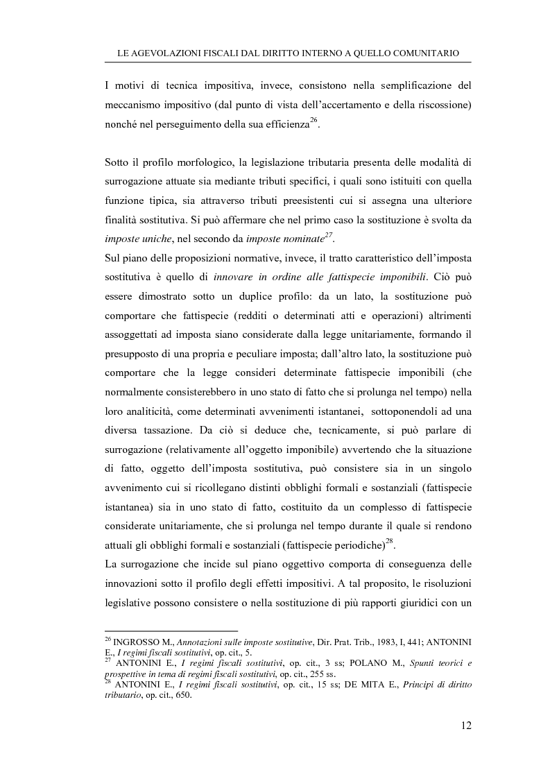 Anteprima della tesi: Le agevolazioni fiscali dal diritto interno a quello comunitario. Il caso degli spin off accademici, Pagina 12
